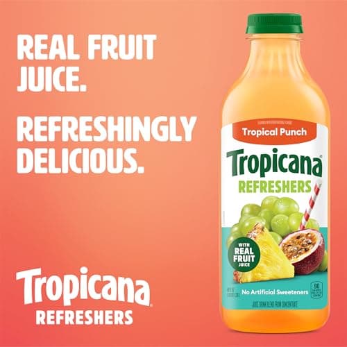 Tropicana Refreshers Tropical Punch Juice Drink, with Real Fruit Juice, 46 fl oz Bottle — view 5