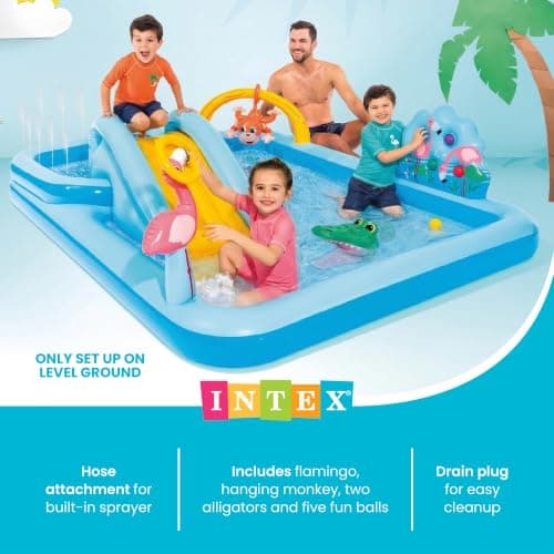 Intex 96" x 78" x 28" Inflatable Jungle Adventure Play Center Spray Kiddie Pool - Backyard Kids Water Slide, Outdoor Blow-Up Splash Pad for Toddlers — view 4