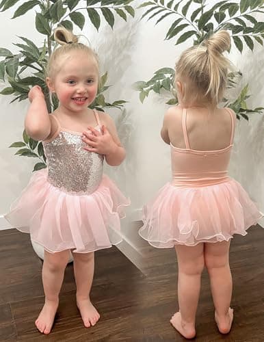 Zaclotre Girls Sequin Leotard Sparkly Strap Ballet Skirted Leotards Tutu Dress Ballerina Outfit Dance Costume for Kids — view 8