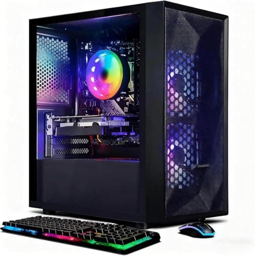 STGAubron Prebuilt Gaming PC Desktop, Radeon RX 560 4G, Intel Core i5 up to 3.6GHz, 16G RAM, 512G SSD, WiFi 6, BT 5.0, RGB Fan x2, Windows 11 Home