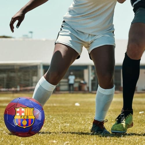Icon Sports FC Barcelona Brush Team Soccer Ball, Brush Navy, 5