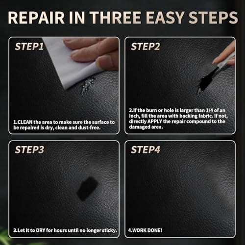 2026 New Advanced Leather Repair Gel, Multifunctional Leather Repair Kit for Car Seat Vinyl Repair Kit, Professional Leather Repair Coloured Cream Gel, Couch and Jacket Repair Kit (Black) — view 4