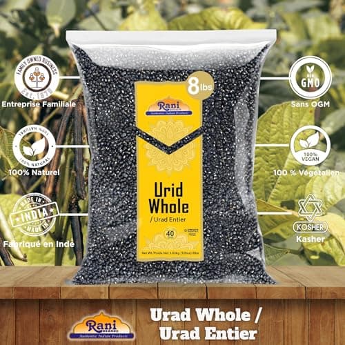Rani Urid/Urad Whole Black (Matpe Beans with Skin) Indian Lentils 64oz (4lbs) 1.81kg Bulk~ All Natural | Gluten Friendly | Non-GMO | Vegan | Indian Origin — view 5