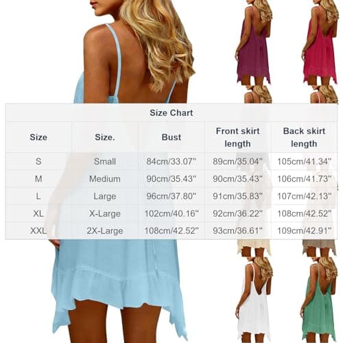 Womens Summer Dress 2026 Spaghetti Strap Ruffle Hem Sundress Fashion Beach Vacation Outfits Mini Dresses for Women Wine — view 5