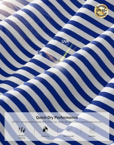 G Gradual Mens Golf Shirt Dry Fit Moisture Wicking Performance Short Sleeve Striped Polo Shirts for Men Dressy Casual (Navy Blue Stripe, XL) — view 4