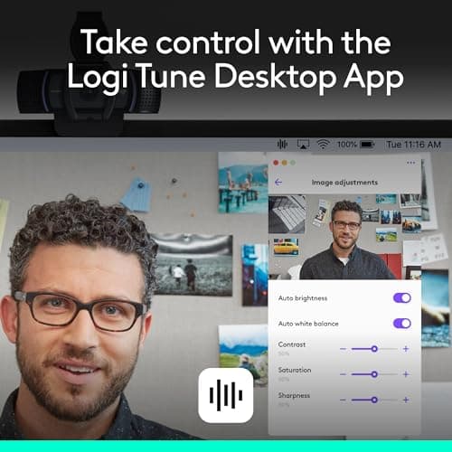 Logitech C920e HD 1080p Mic-Enabled Webcam, Certified for Zoom, Microsoft Teams Compatible, TAA Compliant — view 5