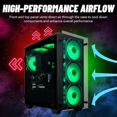 Stratos Micro RX 9070 XT, Ryzen 7 7800X3D, 32GB DDR5 RAM, 2TB NVMe SSD, Gaming Desktop PC w/Windows 11 Pro, 3-Year Warranty, RGB Keyboard+Mouse, Internal Wi-Fi 6E, 3X DP & HDMI — view 3