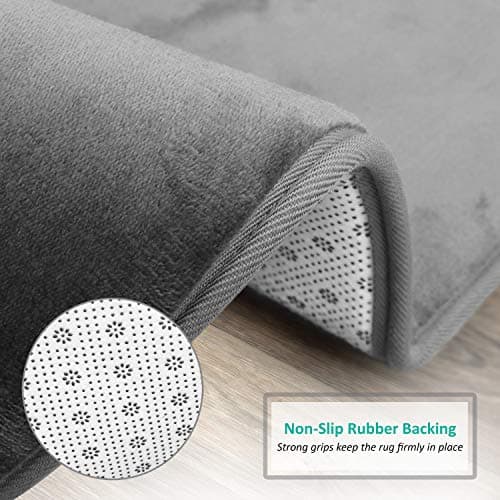 Clara Clark Bath Mat Set – Memory Foam Bath Mat - Soft Bathroom Rug - Non Slip and Super Absorbent - Fast Drying Machine Washable Bath Mat Set of 2 20 x 32, 17 x 24, Grey — view 4