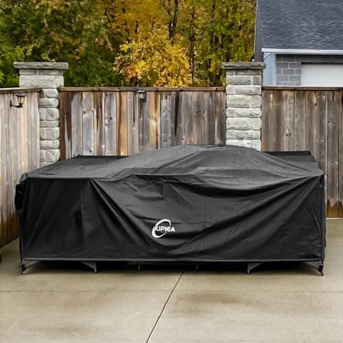 Kipiea Patio Furniture Covers Waterproof Winter, 420D Outdoor Furniture Set Covers, Heavy-Duty Patio Table Covers, No Tears Anti UV No Fading (98" L x 98" W x 28" H) — view 8