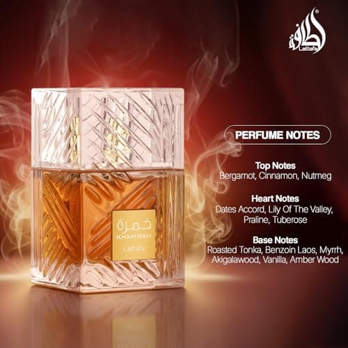 Lattafa Khamrah - Vanilla, Warm Spicy, Amber, Cinnamon - Eau de Parfum Long-Lasting Fragrance for Unisex, 3.40 Ounce / 100 ml — view 3
