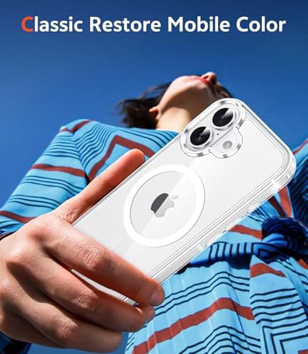 FNTCASE for iPhone 17 Case Clear: Magnetic Phone Cases with Screen Protector Drop Proof Compatible with Magsafe Slim Anti Yellowing Rugged Shockproof Protective Transparent Cover (A-Clear Magnetic) — view 6