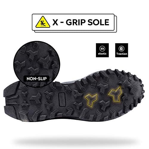 Kricely Men's Trail Running Shoes Fashion Hiking Sneakers for Men Tennis Cross Training Shoe Gray Non-Slip Walking Footwear Size 10 Wide — view 6
