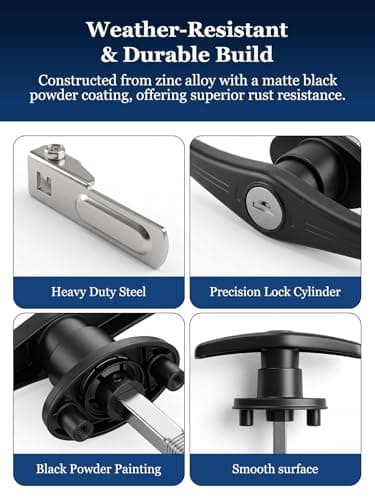 Quality Life Truck Cap Camper Shell T-Handle Lock Latch Replacement Parts, Truck Bed Topper Door Locking Kit Accessories with Keys - L&R Pair — view 4