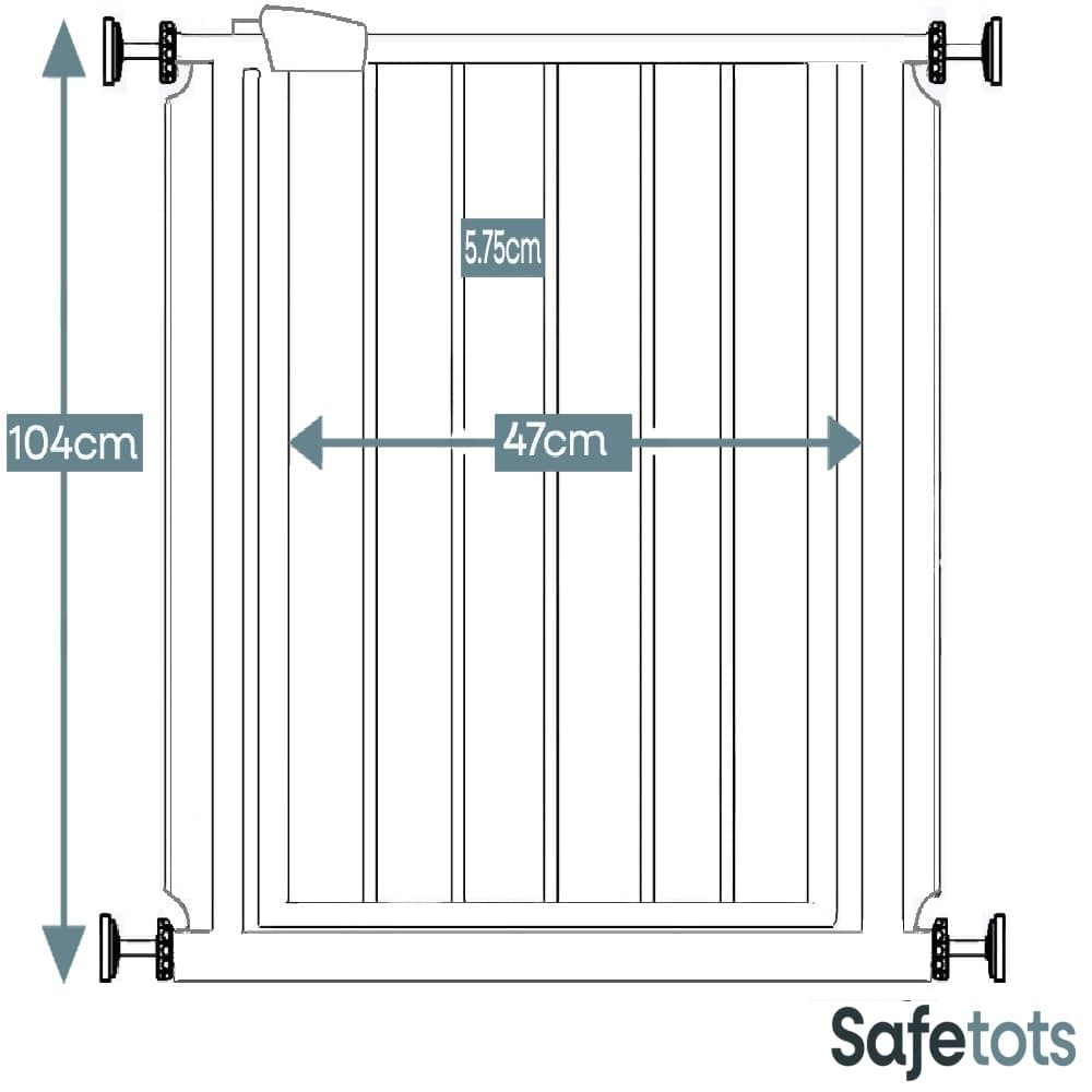 Bettacare Puerta para Mascotas Premium Alta Instalada a Presión, 68.5cm - 75cm, Gris Pizarra, Alta de 104cm de Altura, Puerta de Escalera con Ajuste a presión para Perro, Barrera de Seguridad — view 3