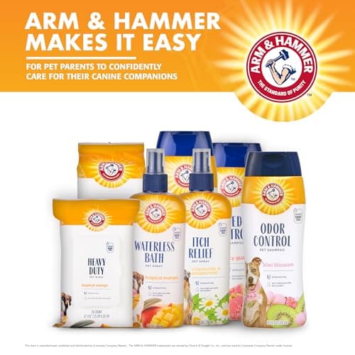 Arm & Hammer Deodorizing Dog Shampoo with Baking Soda for Odor Control, Tearless Moisturizing Formula for Sensitive Skin, Fresh Kiwi Blossom Scent, Safe for Dogs and Puppies, 20 Fl Oz — view 7