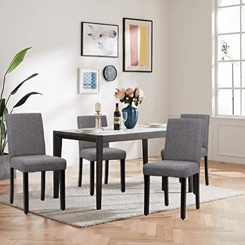 FDW Dining Chairs Dining Room Chairs Parsons Chair Kitchen Chairs Set of 4 for Home Kitchen Living Room, Grey