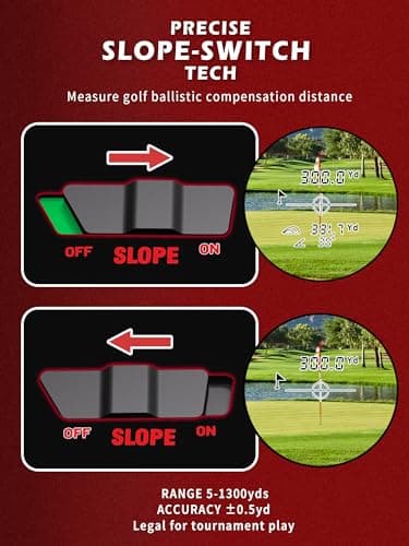 Range Finder Golf, L8star Golf Rangefinder with Slope Switch, Slope Golf Range Finders-Slope Compensation, Flag Lock with Pulse Vibration,1300 Yards High Precision Golf Gifts Accessories for Men — view 2