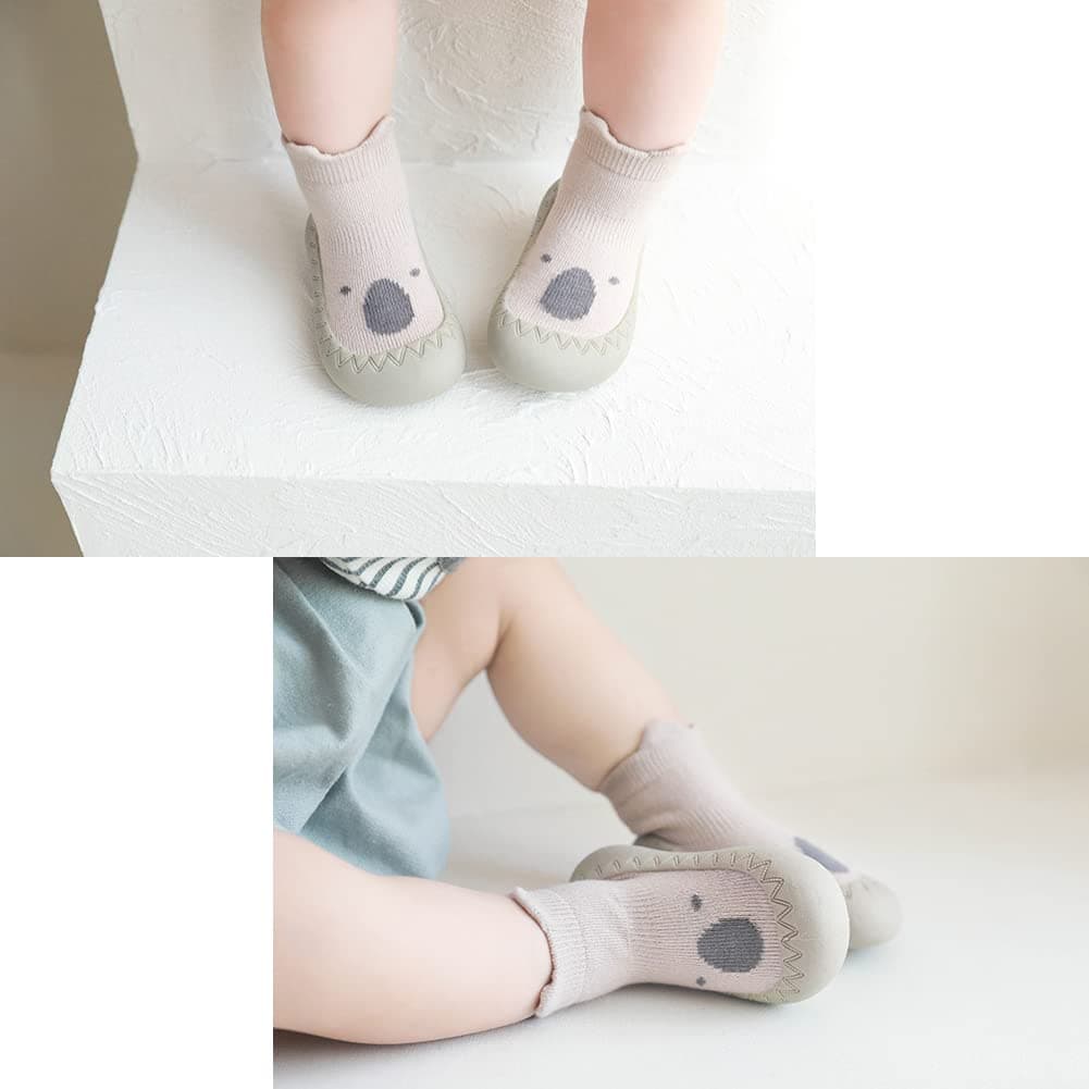 Toddler Sock Shoes Cute Baby First Walking Shoes Soft Sole with Grips for Boys Girls — view 2