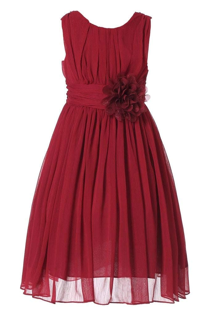 HAPPY ROSE Junior Bridesmaids Little Girls Elegant Ruffle Chiffon Summer Flowers Girls Dresses — view 4