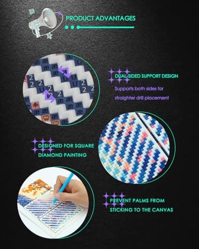Foreveryoung Diamond Painting Zigzag Rulers – 9 PCS Diamond Art Tools and Accessories for Beginners, Fits Square Kits for Adults, Keeps Drills Aligned — view 3