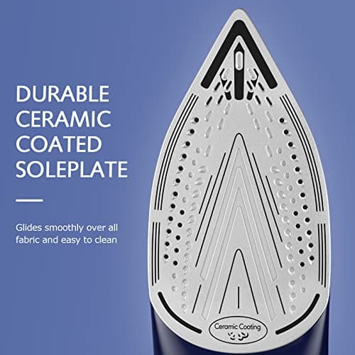 BEAUTURAL Steam Iron for Clothes with Precision Thermostat Dial, Ceramic Coated Soleplate, 3-Way Auto-Off, Self-Cleaning, Anti-Calcium, Anti-Drip — view 2
