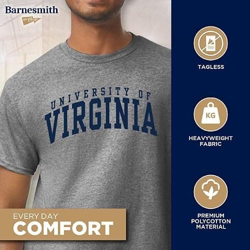 Barnesmith University of Virginia Cavaliers Short-Sleeve T-Shirt, Classic, Charcoal Grey, Large — view 2