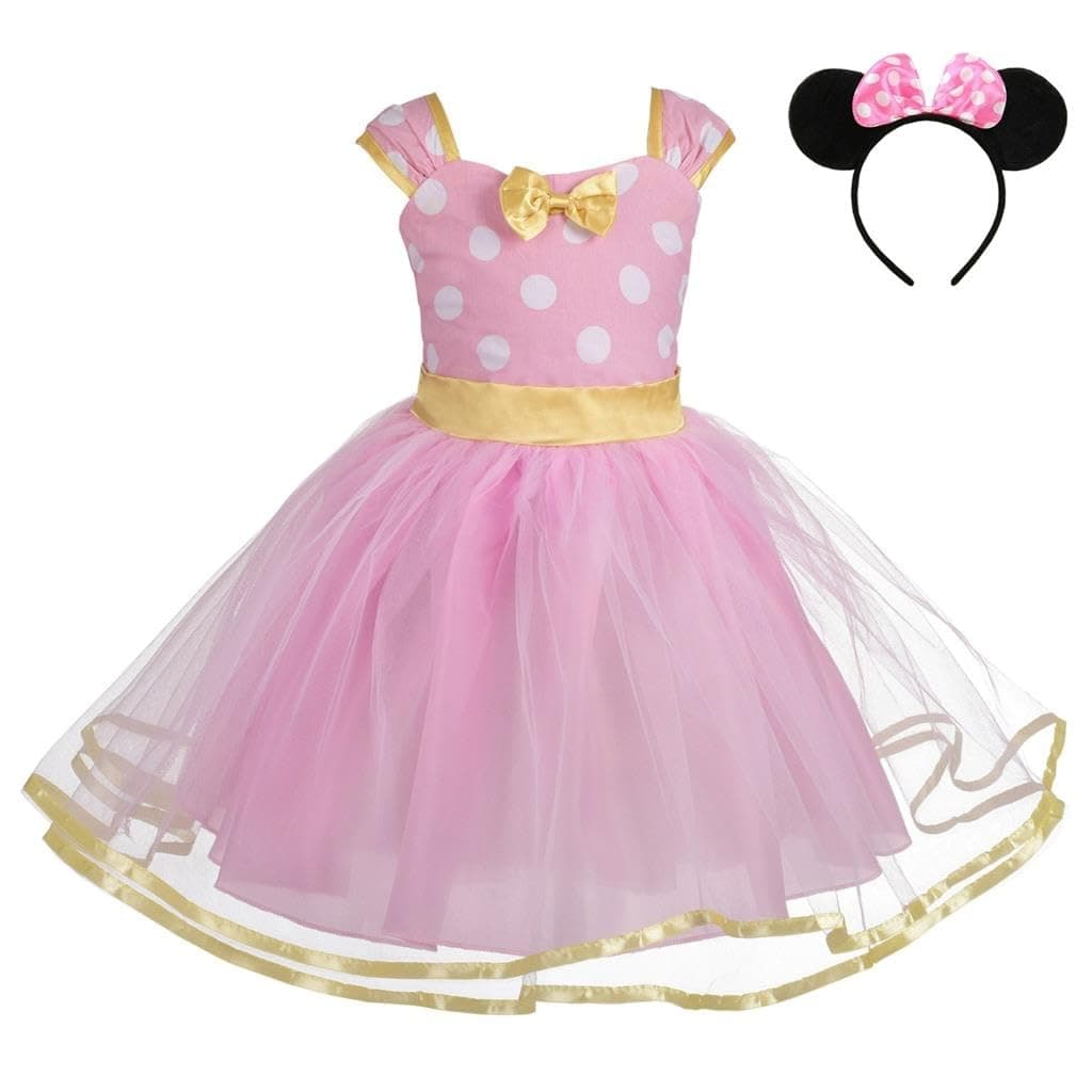 Lito Angels Disfraz Vestido de Princesa Ratona Mouse con Aro de Pelo Orejas de Ratón para Bebe Niñas Talla 18-24 meses, Lunares Rojo (Número de etiqueta 90) — view 8