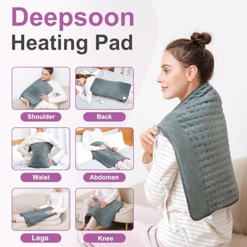 Heating Pad,Heated Blanket,Heating Pad for Back Neck,DimGray,24x20 Inch