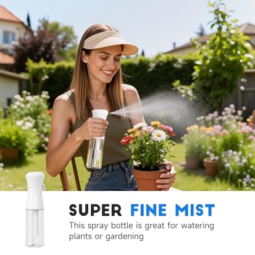 Spray Bottle for Hair, Continuous Ultra Fine Mister Spray Bottle, Refillable Water Sprayer for Hairstyling, Plants, Pets, Cleaning, Skincare (3 Pack 6.8OZ/200ML,White+Black+Terracotta) — view 5