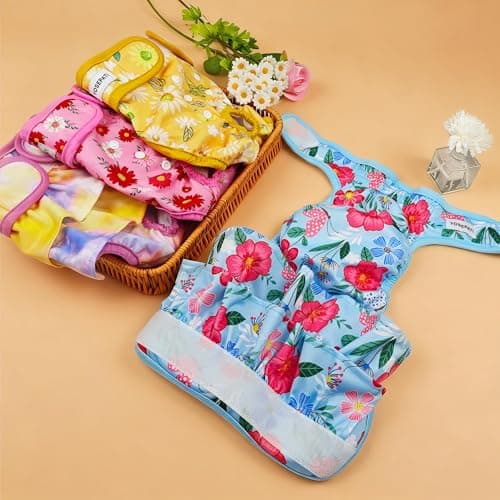 YOSEPATI 4 Pack Premium Reusable Washable Female Dog Diapers, Highly Absorbent Adjustable Doggie & Puppy Diapers for Large Small, Girl Dog Diapers for Period Heat, Incontinence & Training(M) — view 3