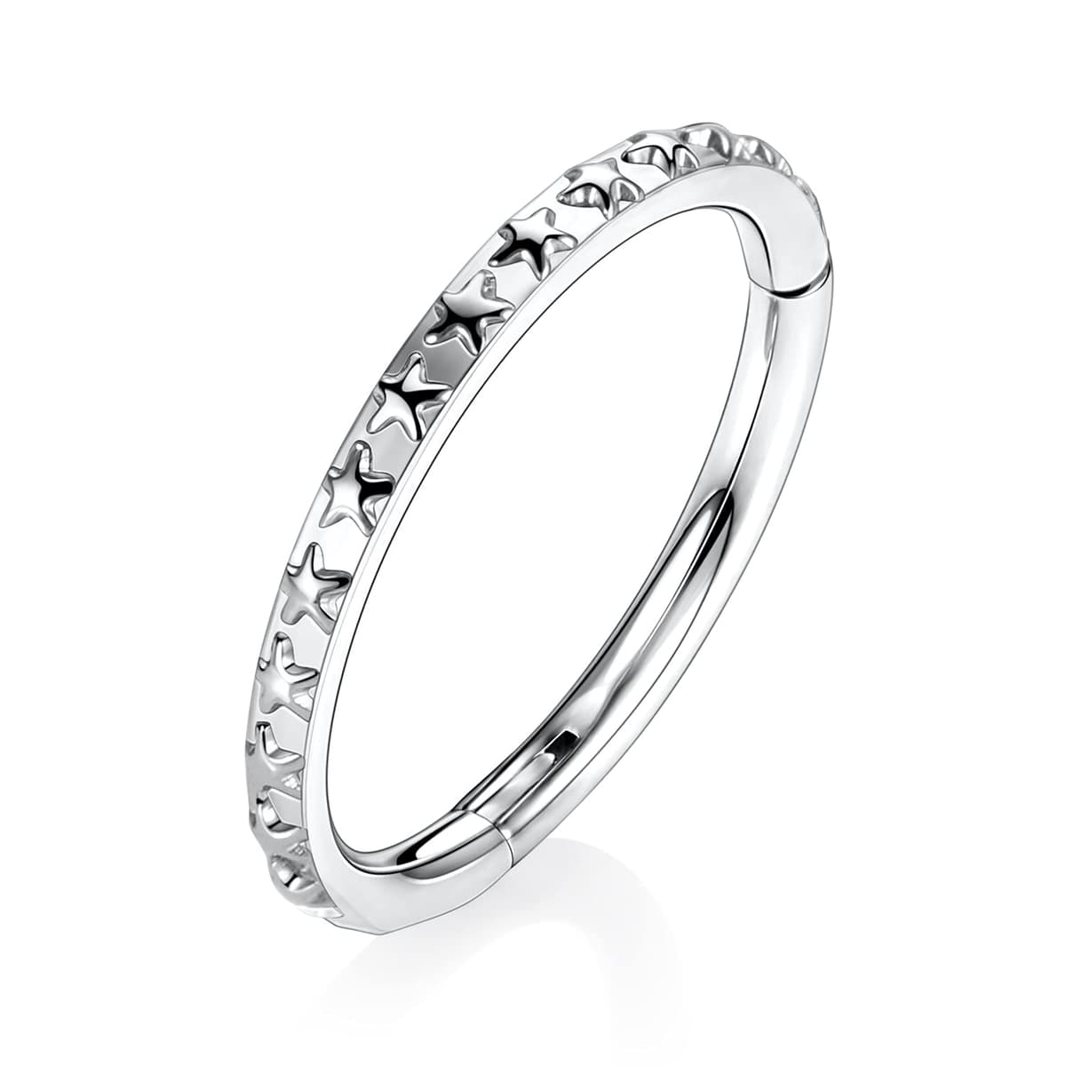hengkaixuan CZ/Opal Nose Rings Conch Jewellery Septum Clicker 316L Surgical Steel Segment Ring Helix Cartilage Earrings Hoop Daith Tragus Rook Piercing Jewellery — view 65