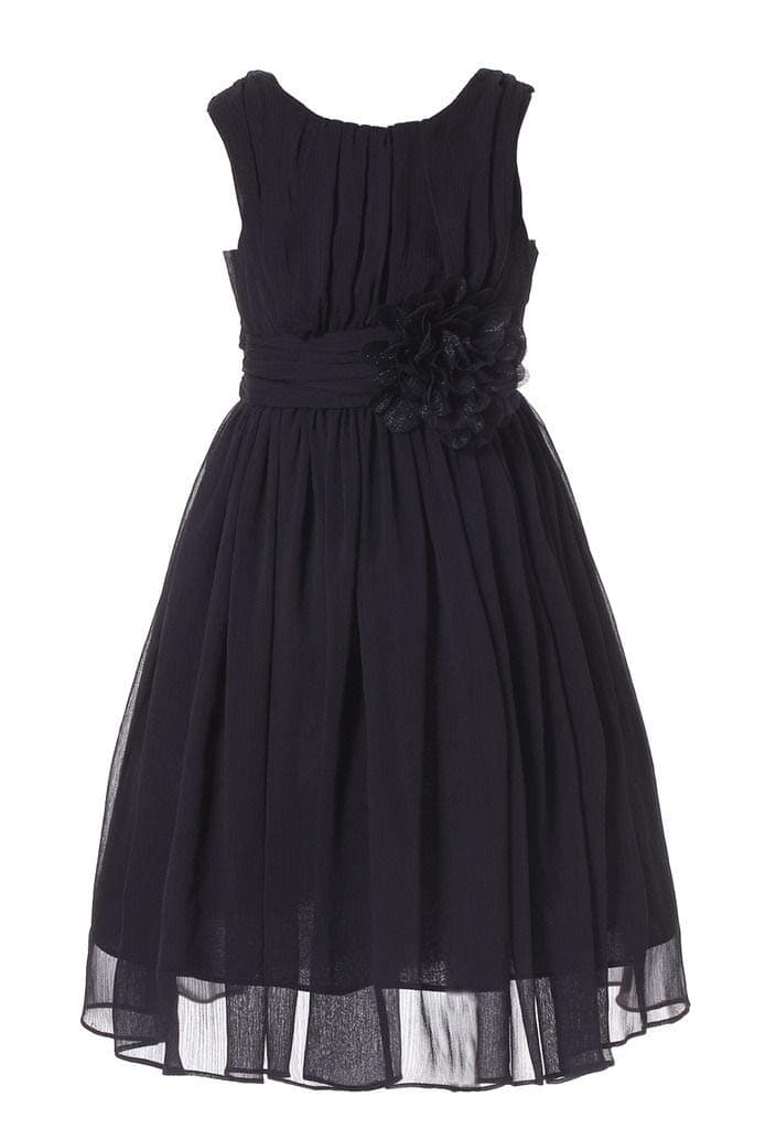 HAPPY ROSE Junior Bridesmaids Little Girls Elegant Ruffle Chiffon Summer Flowers Girls Dresses — view 5