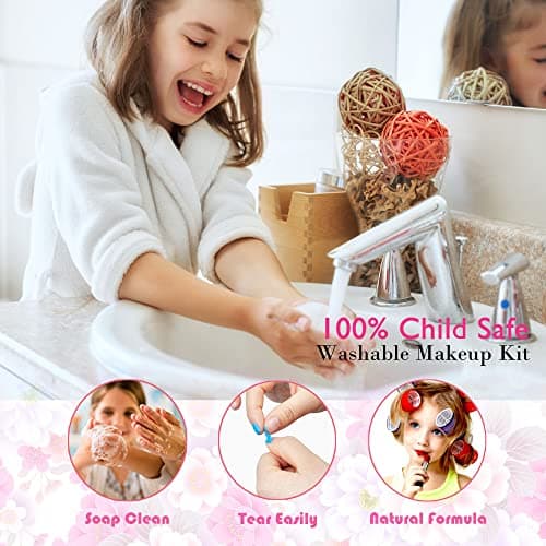 Kids Makeup Kit Toys for Girls - Kids Toys Washable Real Girls Make Up Set Princess Little Girl Makeup,Children Pretend Play Makeup Set Toddler Girls Toys for Age 3-12 Christmas Birthday Gifts — view 4