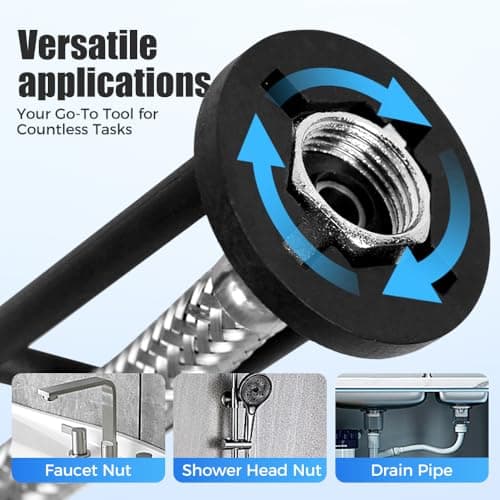 YPZVX Multifunctional Sink Wrench 2pcs,Plumbing Wrench for Tight Spaces,Faucet Installation Tool for Kitchen Bathroom, Under Basin Pipe & Angle Valve Repair Plumbing Tools (1 Set) — view 6