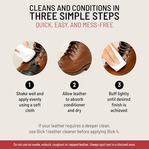 Bick 4 Leather Conditioner & Cleaner, Won't Darken Boots, Couch, Bags 8 oz — view 3