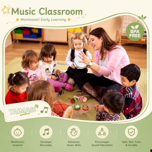 Kids Musical Instruments, 33Pcs 18 Types Wooden Percussion Instruments Tambourine Xylophone Toys for Kids Children, Preschool Education Early Learning Musical Toy for Boys and Girls — view 5
