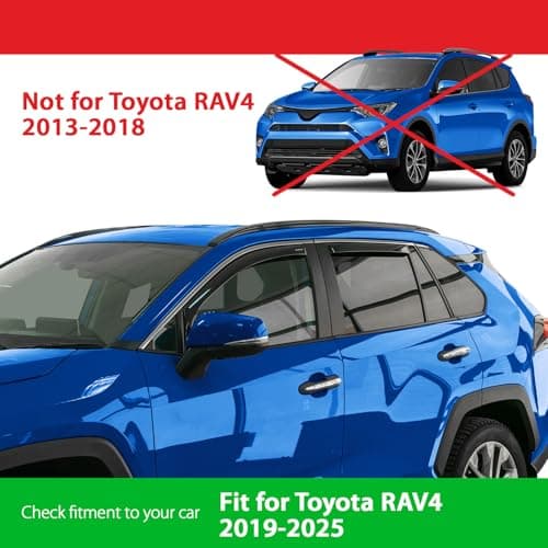 Goodyear Shatterproof in-Channel Window Deflectors for Toyota RAV4 2019-2025, Rain Guards, Window Visors for Cars, Vent Deflector, Car Accessories, 4 pcs - GY007771 — view 2