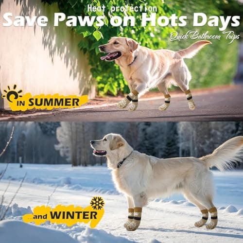 EXPAWLORER Anti Slip Dog Socks to Prevent Licking Paws, Dog Shoes for Hot Pavement, Dog Booties for Small Medium Large Senior Dogs, Traction Control Boots & Paw Protectors for Hardwood Floors — view 7