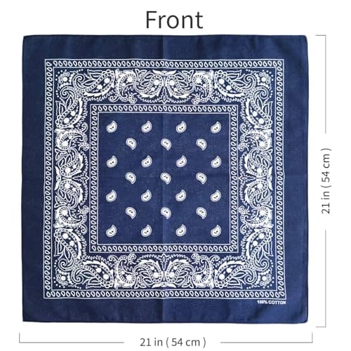 APIGANIZ 100% Cotton Bandanas, 21 x 21 inches, Set of 6 (Basic - Blue Collection)