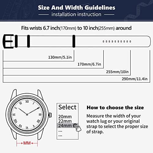 BINLUN Nylon Watch Band Thick G10 Premium Ballistic Nylon Multicolor Replacement Watch Straps with Silver/Black Stainless Steel Buckle for Men Women 18mm 20mm 22mm 24mm — view 5