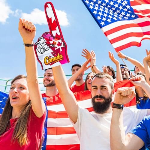 SINGOMON 1PC Canadian Foam Finger Cheering Glove World Cup Canada Souvenir for Sports Soccer Fan Accessories, Sport Spirit Cheering, 17.5 Inch Giant Foam Hand for World Cup Party Decorations — view 4