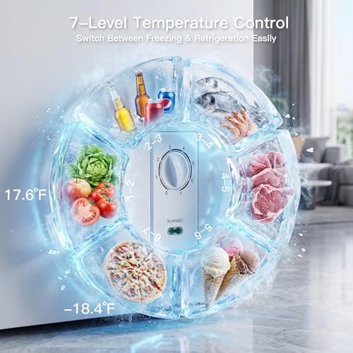 MEPTY 2.05 Cu.Ft Chest Freezer,Top Open Door Deep Freezer with 2 Removable Baskets,7 Adjustable Thermostat,Built-in LED Light,Quiet Energy Saving Freezers for Home,Kitchen,Garage Use — view 3