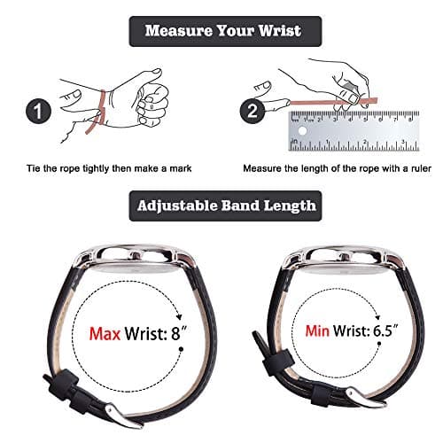 Ritche Genuine Black Leather Watch Band 22mm Classic Vintage Quick Release Top Grain Leather Watch Strap — view 5