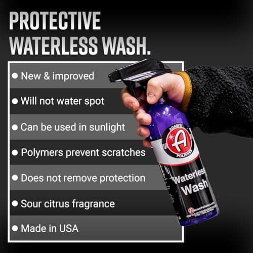 Adam's Polishes Waterless Wash (Gallon) - Cleaning Car Wash Spray for Detailing | Safe Ultra Slick Lubricating Formula for Auto, Boat, Motorcycle, RV | No Garden Hose, Wash Soap, or Foam Cannon