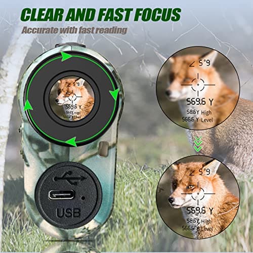 REVASRI Hunting Laser Rangefinder with Rechargeable Battery 1000 Yards Hunting Range Finder with Target Acquisition Technology Easy-to-Use Clear Accurate Rangefinders for Hunters — view 4