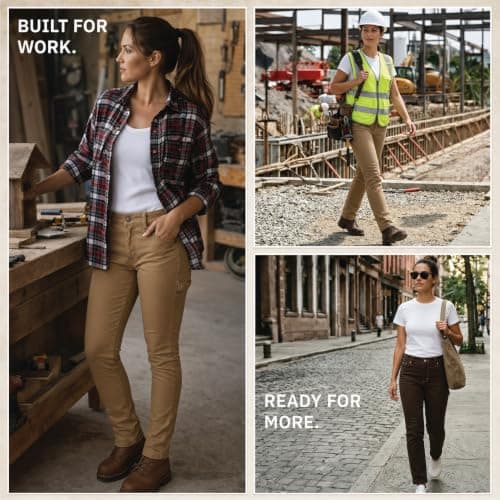 Dickies Women's Casual Slim Fit Carpenter Pant - Non-Stretch - Runs Small, Hickory Stripe, 26 — view 3