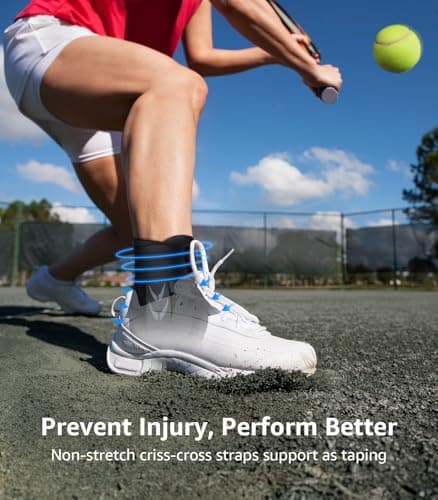 WHCOOL Slim-Fit Ankle Brace for Sprained Ankle, Quick Lace Up Ankle Support for Women Men with 2 Auto-Shaped Pads, Air Fabric Cool Ankle Stabilizer for Injury Recover, Running,Sports,XS(9.6”-10”) — view 5