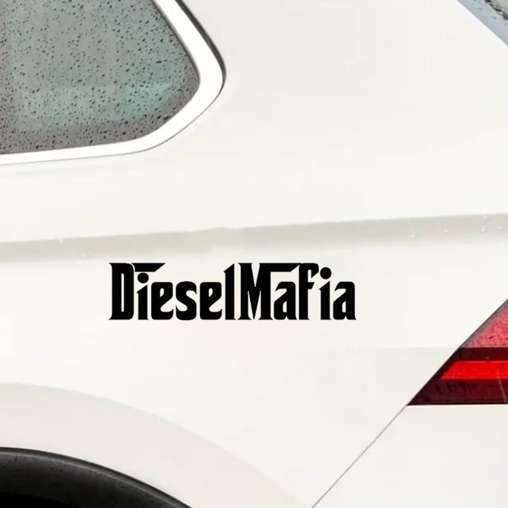 Paquete de 2 pegatinas de vinilo Diesel Mafia (15 x 3,5 cm) para coches, camiones, SUV, exterior – protección solar, resistente al agua, resistente a los arañazos | #AZ67 (Negro) — view 4