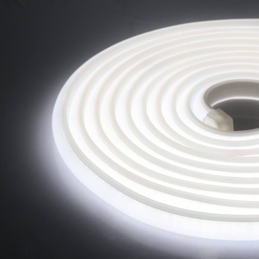 Flexible COB Neon Light Strip, 220V LED Strip 288 LEDs/m, Cut to 50cm, IP65 Waterproof Modified Silica Gel Rope Light with UK Plug Power Supply (5m, Cold White) — view 3