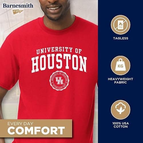 Barnesmith University of Houston Cougars Short-Sleeve T-Shirt, Heritage, Red, X-Large — view 2